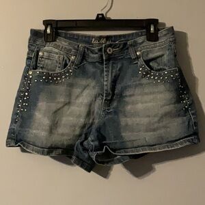 La Belle Blue Denim Studded Women's Shorts Size 12